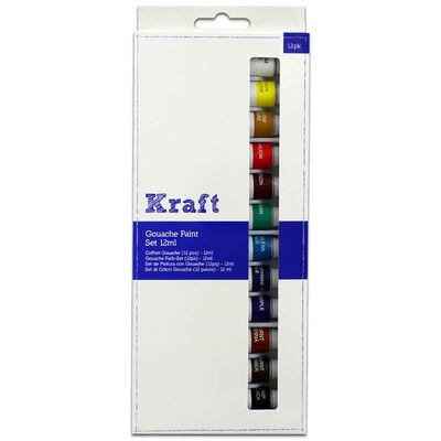 Kraft Gouache Paint Set: Pack of 12 image number 1