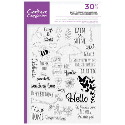 Crafters Companion Clear Acrylic Stamps - Sweet Florals image number 1