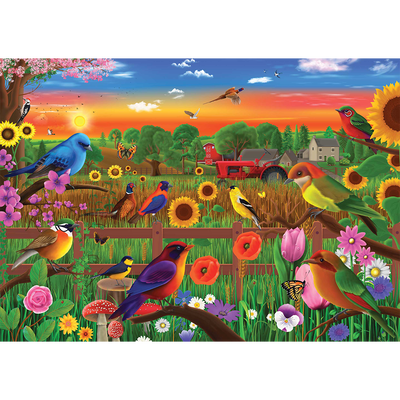 Bright Field with Birds 500 Piece Jigsaw Puzzle image number 2