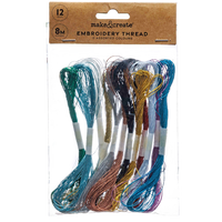 Assorted Embroidery Thread: Pack of 12