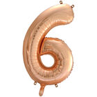 34 Inch Rose Gold Number 6 Helium Balloon image number 1
