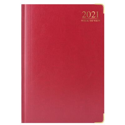 A4 Padded Week To View 2021 Diary Assorted image number 1