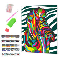 Splat Planet A3 Pop Art Diamond Painting Kit: Zebra