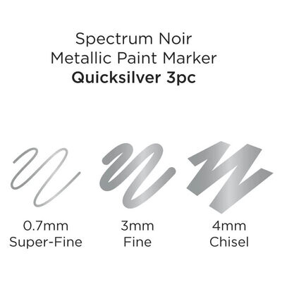 Spectrum Noir Quick Silver Metallic Paint Marker: Pack of 3 image number 2