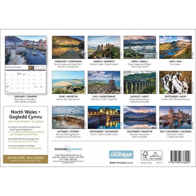 North Wales 2020 A4 Wall Calendar image number 2