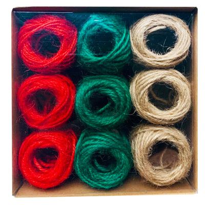 Multi-coloured Jute Roll Twine: Pack of 9 image number 1