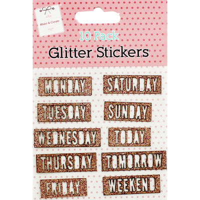 Glitter Days of the Week Stickers - 10 Pack image number 1