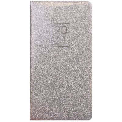 Silver Glitter 2021 Slim Week to View Pocket Diary image number 1