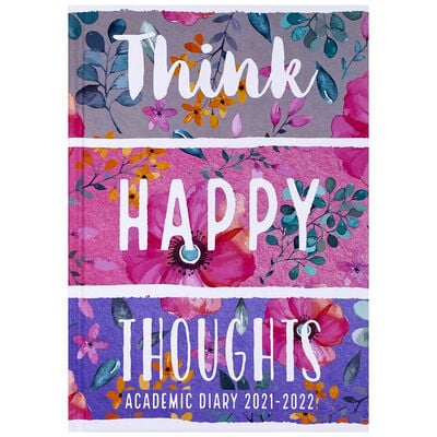 A5 Think Happy Thoughts 2021-2022 Day a Page Diary image number 1