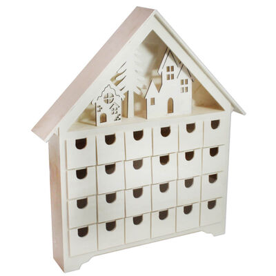 Wooden Cut-Out House Advent Calendar image number 1