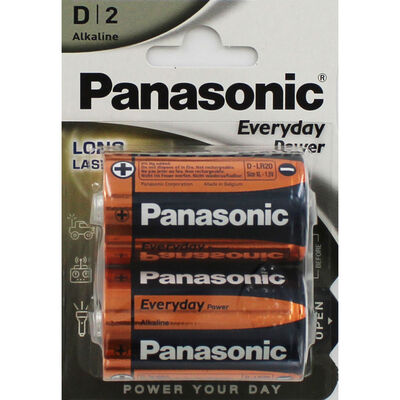 Panasonic Alkaline D Batteries - Pack of 2 image number 1