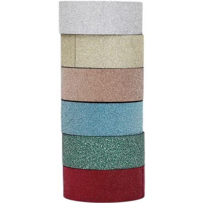 Assorted Glitter Washi Tape: Pack of 6 image number 2