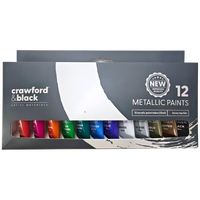 Crawford & Black Metallic Acrylic Paints: Pack of 12