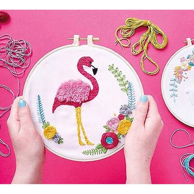 Simply Make - Flamingo Embroidery Kit image number 2