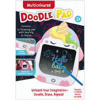 Multicoloured Doodle Pad Keyring: Unicorn