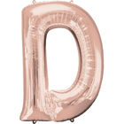 34 Inch Light Rose Gold Letter D Helium Balloon image number 1