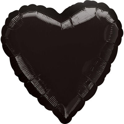 18 Inch Black Heart Helium Balloon image number 1