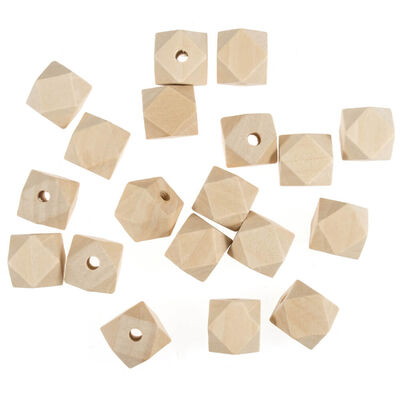 Trimits: Wooden Geometric Cut Beads 20mm - Pack of 50 image number 1