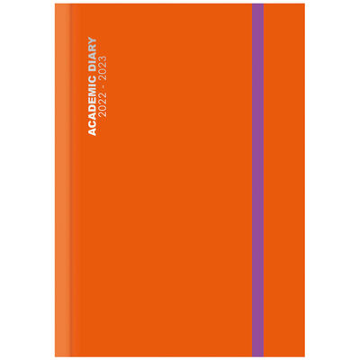 A5 Orange Contrast 2022-2023 Day a Page Academic Diary image number 1