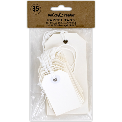 White Parcel Tags - 35 Pack image number 1