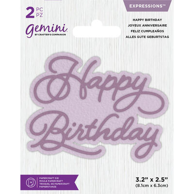 Gemini Mini Expressions Die - Happy Birthday image number 1