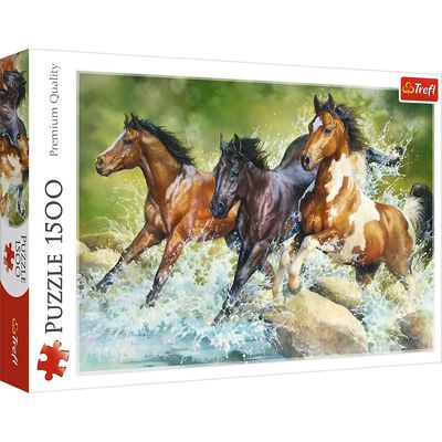 Three Wild Horses 1500 Piece Jigsaw image number 1