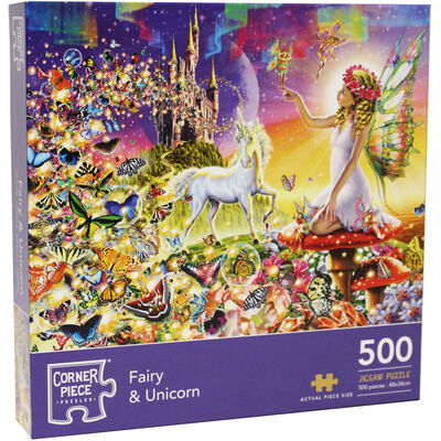 Fairy and Unicorn 500 Piece Jigsaw Puzzle image number 1