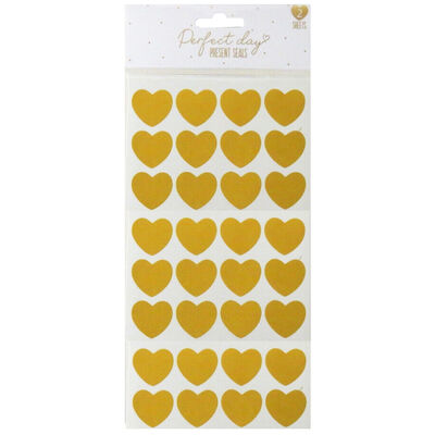 Gold Foiled Heart Gift Stickers image number 1