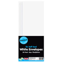 DL White Self Seal Envelopes: Pack of 50