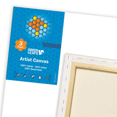 Green Leafs Canvas 40 x 50cm Pack of 3 image number 1