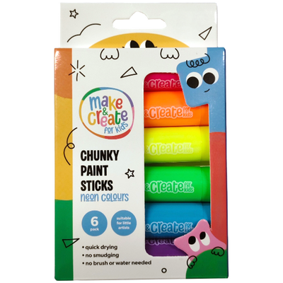 Chunky Neon Paint Sticks: Pack of 6 image number 1