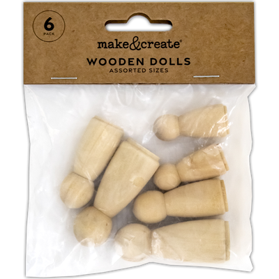 Wooden Dolls: Pack of 6 image number 1