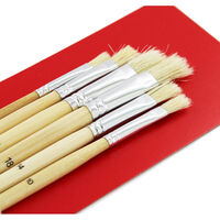 Flat Long Handle Paint Brush Set - 6 Pack