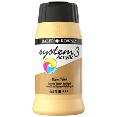 System 3 Acrylic Paint: Naples Yellow Hue 500ml image number 1