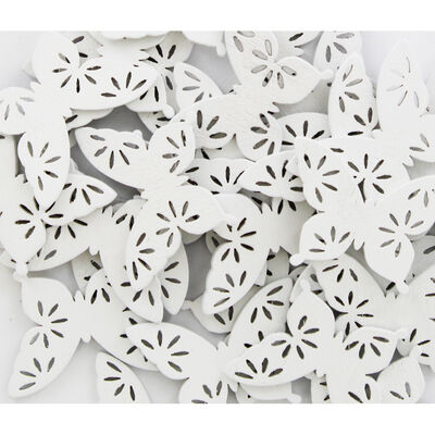 60 Wooden Butterflies - White image number 2