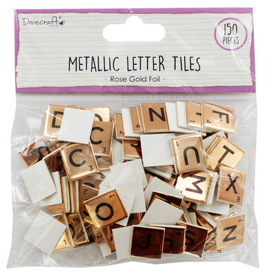 Dovecraft Essentials Metallic Letter Tiles - Rose Gold - 150 Pieces image number 1