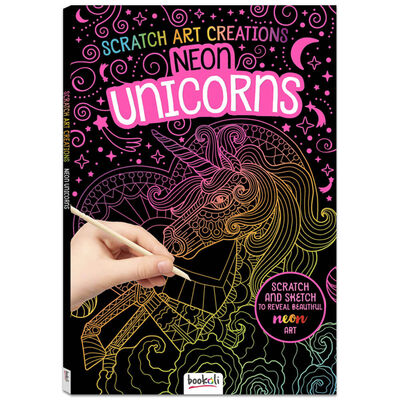 Neon Unicorns: Scratch Art Creations image number 1