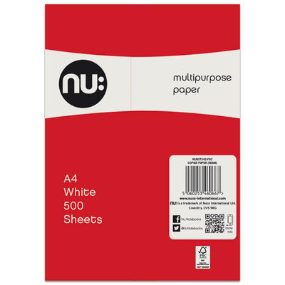 NU: Multipurpose A4 Copier Paper - 500 Sheets From 7.00 GBP