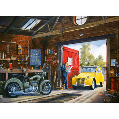 Motorbike Garage 500 Piece Jigsaw Puzzle image number 2