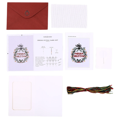 Merry Christmas Cross Stitch Card Set image number 3