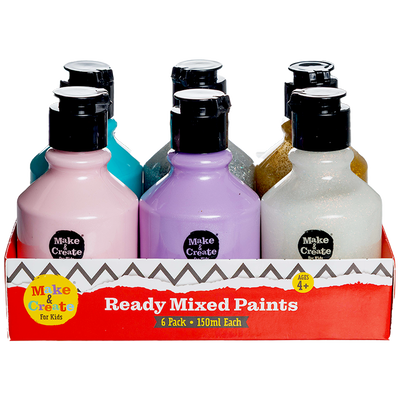 Kids Ready Mixed Unicorn Paint Set: Pack of 6 image number 1