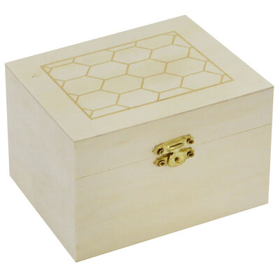 Honeycomb Pattern Wooden Box image number 1