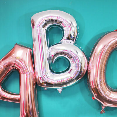 34 Inch Light Rose Gold Letter C Helium Balloon image number 3