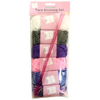 Assorted Soft Pastel Yarn Knitting Set: Pack of 6