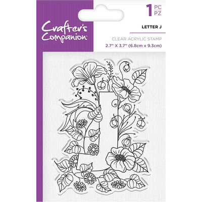 Crafters Companion Clear Acrylic Stamp - Floral Letter J image number 1