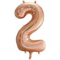 34 Inch Rose Gold Number 2 Helium Balloon
