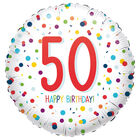 18 Inch Confetti Number 50 Happy Birthday Helium Balloon image number 1