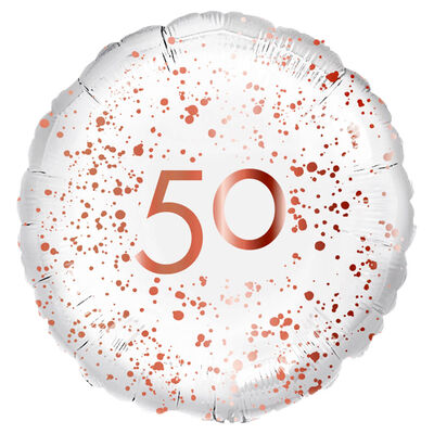 18 Inch Rose Gold 50th Helium Balloon image number 1