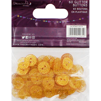 Twilight Wishes Gold Glitter Buttons - Pack of 60 image number 3