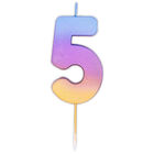 Rainbow Ombre Number 5 Candle image number 1
